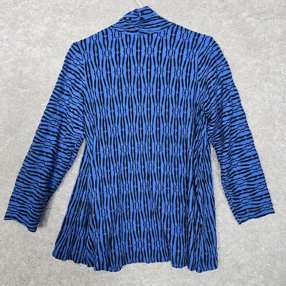 Habitat Open Cardigan Womens Medium Blue‎ Textured Stretch Sweater Office Preppy - Picture 7 of 12